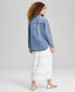 Women's Oversized Western Snap-Front Denim Shirt, Created for Macy's