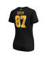 Women's Sidney Crosby Black Pittsburgh Penguins Plus Size Name and Number V-Neck T-shirt