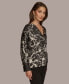 Donna Karan Women's Printed V-Neck Blouse