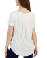 Petite Satin Trim Rayon Span Top, Created for Macy's