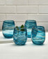 Color Swirl 16 Ounce Stemless Glass 4-Piece Set