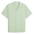 Puma Classics Collared Short Sleeve Button Up Shirt Mens Green Casual Tops 62425