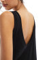 ASOS DESIGN sleeveless smock maxi dress with low back and pockets in black