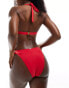 Boux Avenue Sorrento wide strap high ibiza wire tanga bikini bottom in red