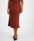 Women's Pull-On Midi Bias-Cut Satin Skirt, Created for Macy's