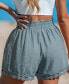 Women's Pink Elastic Waist Wide Leg Shorts