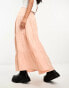 Miss Selfridge satin jacquard maxi skirt in soft pink