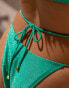 South Beach x Misha Grimes tie side bikini bottom in teal glitter