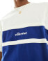 ellesse Rocazzi colourblock t-shirt in off white and navy