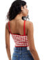 ASOS DESIGN knitted cami top in red gingham