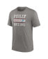 Men's Heather Charcoal Philadelphia Phillies Cooperstown Collection Local Stack Tri-Blend T-Shirt