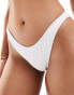 Cotton On high side brazillian bikini bottom in white crinkle