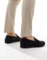 ASOS DESIGN loafers in black faux suede with snaffle detail