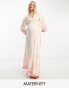 River Island Maternity ombre floral wrap maxi dress in pink