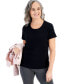 Petite Cotton Scoop-Neck Short-Sleeve Top, Created for Macy's