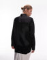 Topshop oversized satin shirt in black