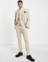 ASOS DESIGN wedding super skinny suit jacket in camel crosshatch