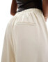 Noisy May wide leg elasticated waist trouser in stone