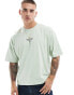 ASOS DESIGN oversized boxy t-shirt with mountain back print in green