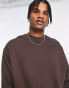 ASOS DESIGN oversized sweatshirt 2 pack brown/cream