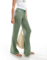 Pull&Bear crochet beach trousers in green