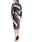 Women's Printed Bell-Sleeve Sheath Dress