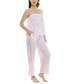 Women's 2-Pc. Satin Lace-Trim Pajamas Set