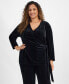 Plus Size Velour Wrap Top