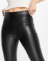 JDY leather look leggings in black