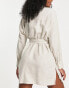 ASOS DESIGN Maternity belted shirt beach dress in natural