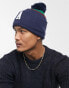 ASOS Actual bobble beanie in collegiate stripe