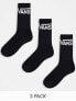 Vans classic crew 3 pack socks in black