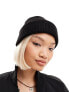 Monki ribbed beanie hat in black