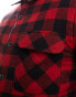 French Connection lined padded check shirt in red