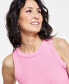 Women's Ribbed Crewneck Tank, Created for Macy's