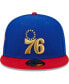 Men's Royal, Red Philadelphia 76ers Gameday Gold Pop Stars 59FIFTY Fitted Hat