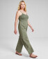 Women's Cotton Smocked Cargo Jumpsuit, Created for Macy's