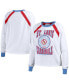 Women's White Distressed St. Louis Cardinals Raglan Long Sleeve T-shirt