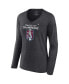 Women's Heathered Charcoal Colorado Avalanche 2022 Stanley Cup Champions Locker Room V-Neck Long Sleeve T-shirt