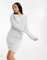 Vero Moda knitted mini jumper dress in grey melange