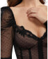 Women's Sweetheart Lace Trim Mesh Bodysuit