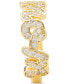 Gold-Tone Love You, Mom Crystal Small Huggie Hoop Earrings, 0.5"