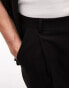 Topman smart wide leg with pleat trousers in black