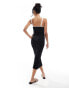 Noisy May strappy maxi dress with sweetheart neck in black contrast detail