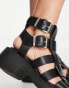 Bronx Vita multi strap leather sandal in black