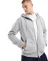 DTT full zip hoodie in light grey marl