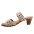 Trotters Mae T2314-112 Womens Beige Leather Slip On Heeled Sandals Shoes