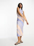 ASOS DESIGN halter cut out back midi dress in pastel stripe