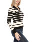 Women's Striped Johnny Collar Sweater