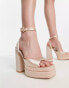 Be Mine Krista platform sandals in champagne satin